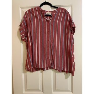 Universal Thread Coral Dolman Striped Blouse XXL